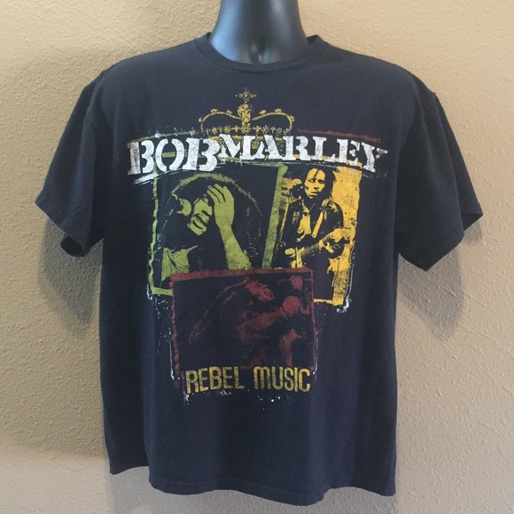 Zion Rootswear Bob Marley Rebel Music T-Shirt - Picture 1 of 1